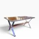 Vintage chrome coffee table with ceramic accent.