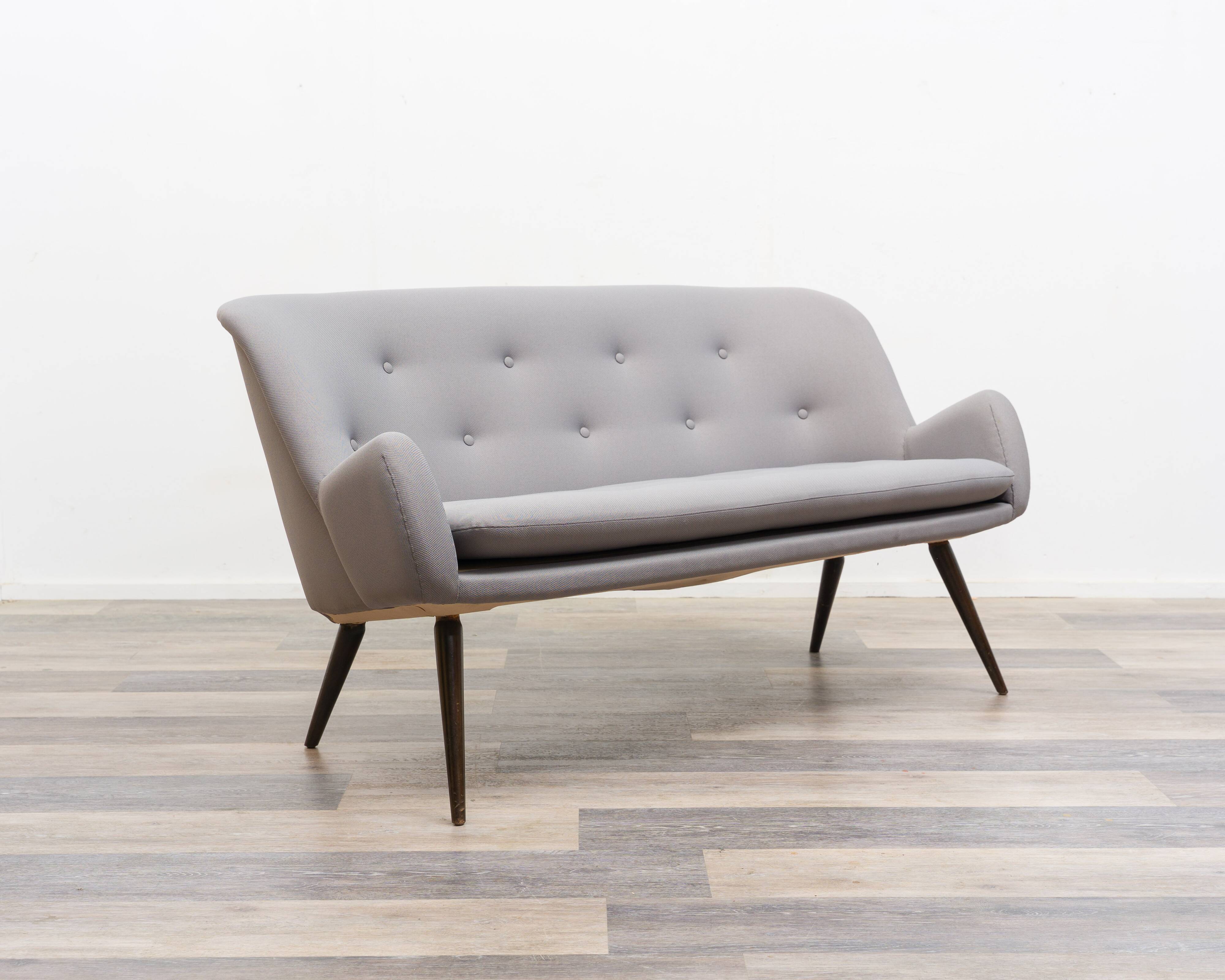 2.5-seater cocktail sofa, 1950s. Professionally restored.