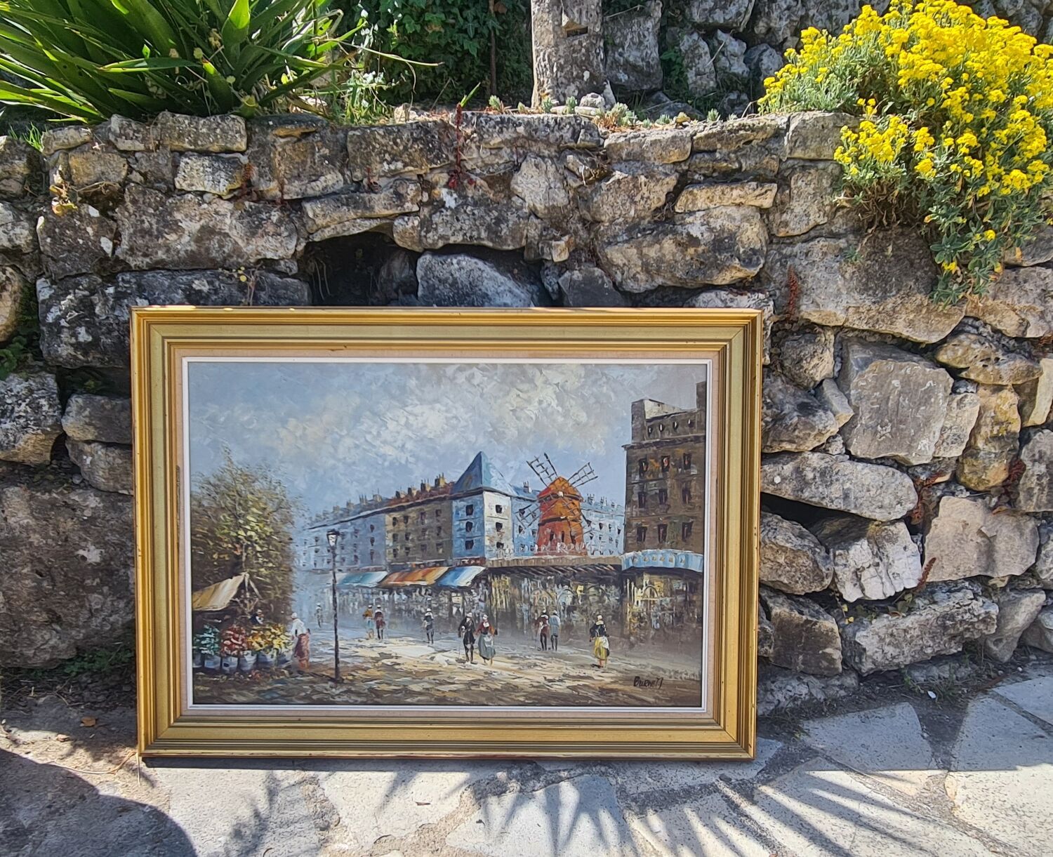 Painting on canvas "The Moulin Rouge" by C.Burnett