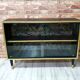 Display case, 1970s Poland, renovated. Black and gold.