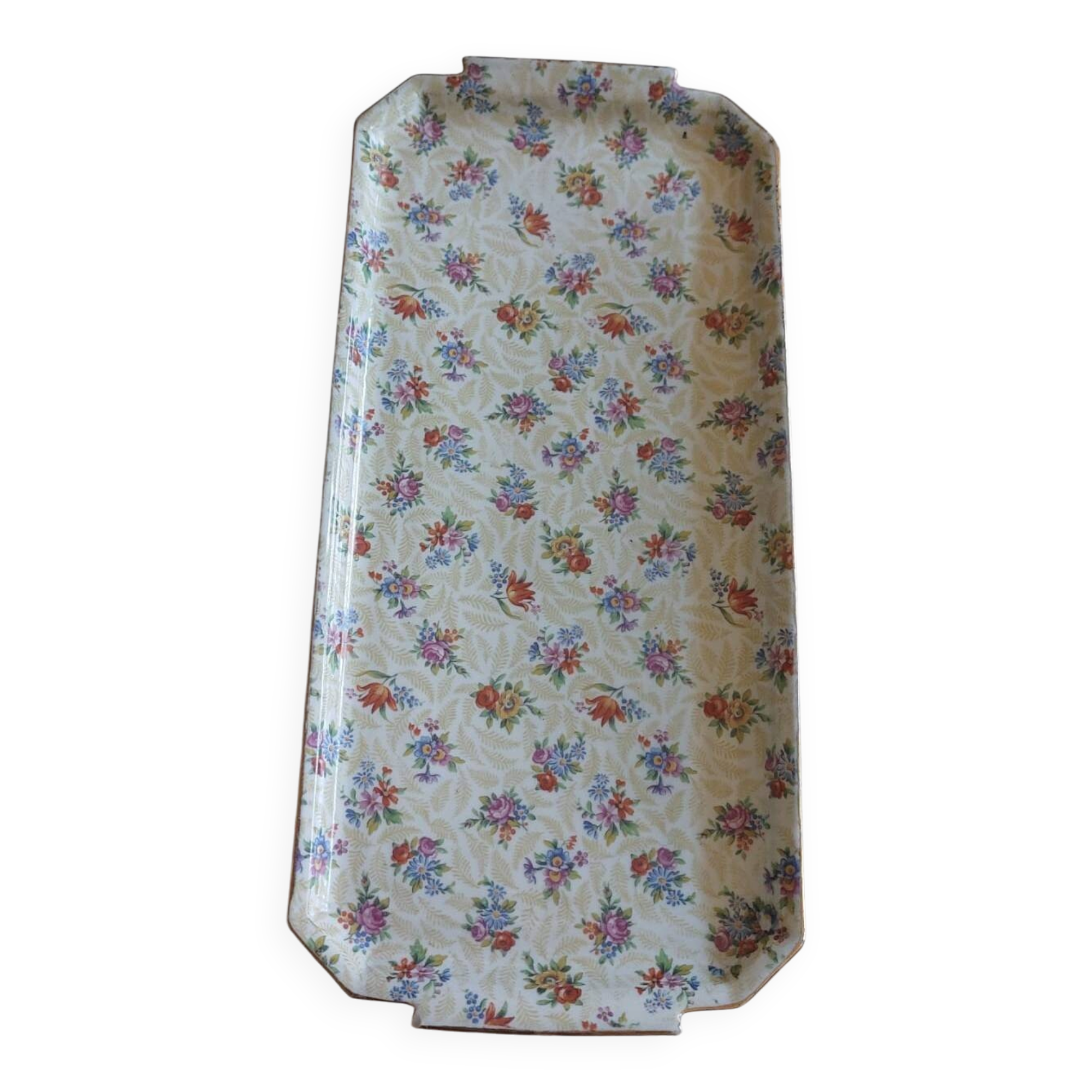 Vintage rectangular cake dish in earthenware M&S (Massé & Surget)