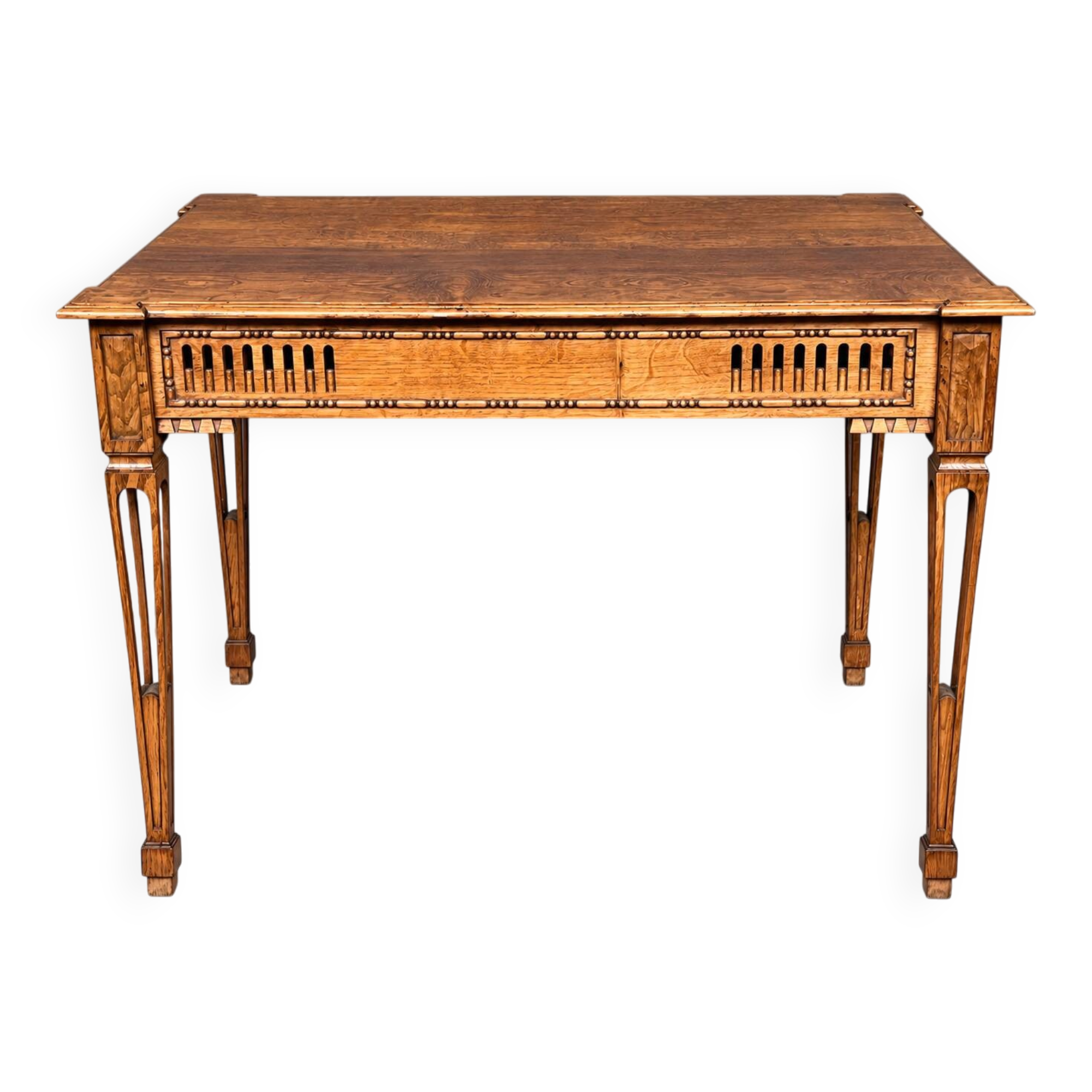 Solid oak coffee table in Louis XVI style.