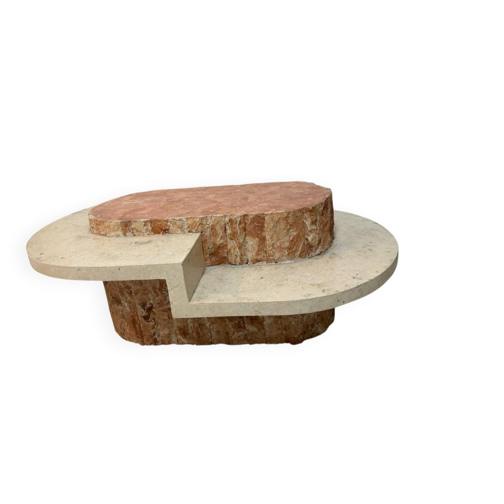 Coffee table in marble and natural stone