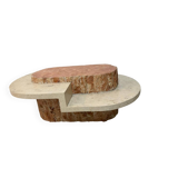 Coffee table in marble and natural stone