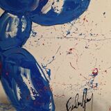 Tableau signé par Henry Escobar, Chiens Ballons XL