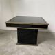 Black lacquer and brass console coffee table