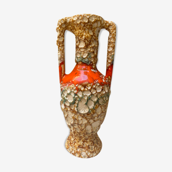 Vase amphore en céramique émaillée lavée