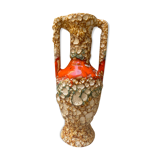 Washed enamelled ceramic amphora vase