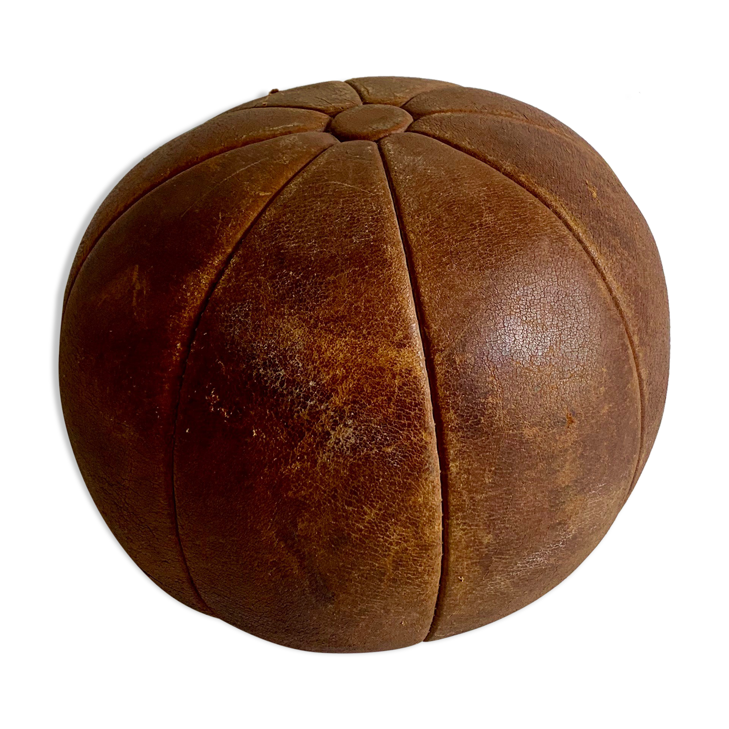 Vintage Leather Medicine Ball, 1960s