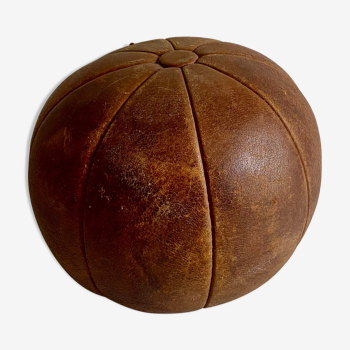 Vintage Leather Medicine Ball, 1960s