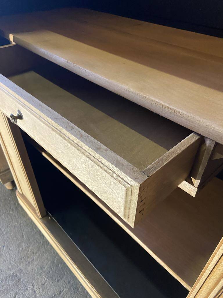 Sideboard, raw wood bookcase