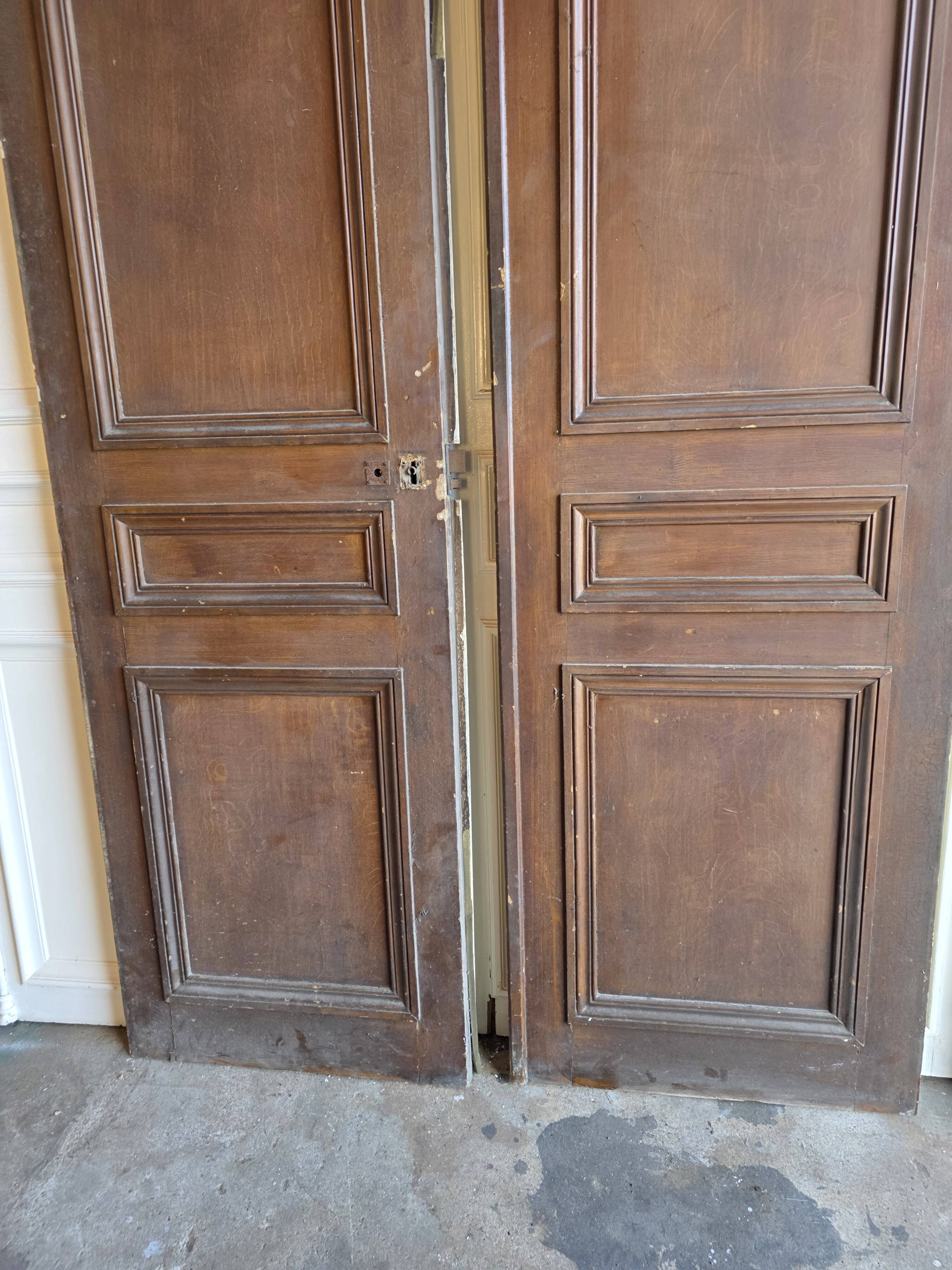 3 paires de portes de séparation du XIXème s.