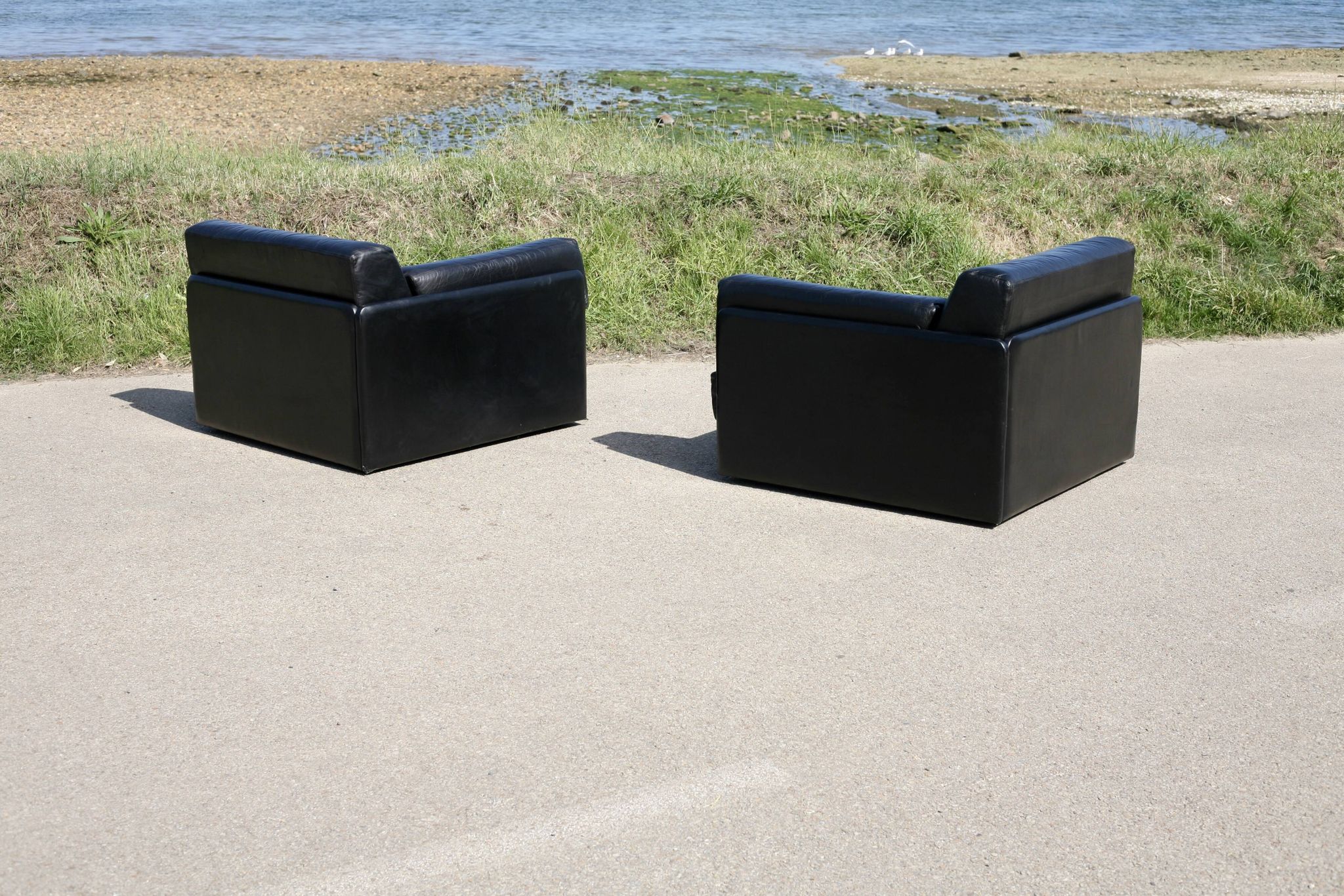 Canapé De Sede DS-76, cuir noir, modulable, Suisse, années 70