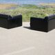 De Sede DS-76 sofa, black leather, modular, Switzerland, 1970s