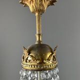 Pair of bronze and crystal chandelier pendants, late 19th century.