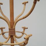 Vintage rattan coat rack - 1950s