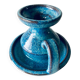 Candle holder in enamelled and signed stoneware