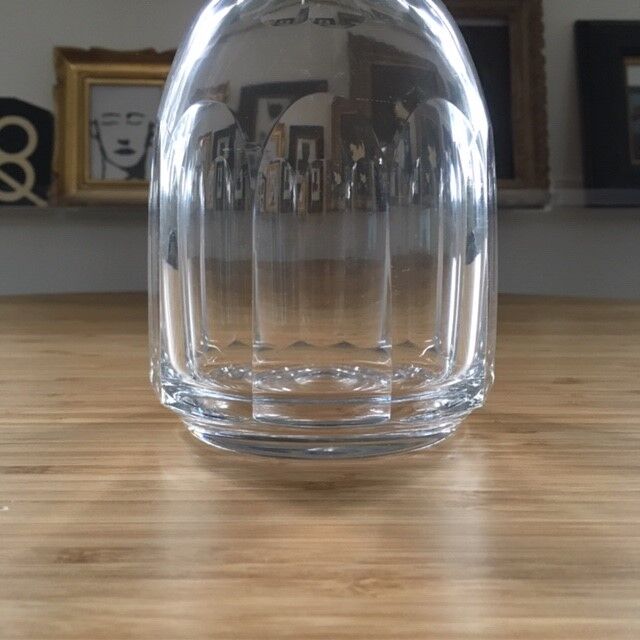 Thick faceted glass carafe