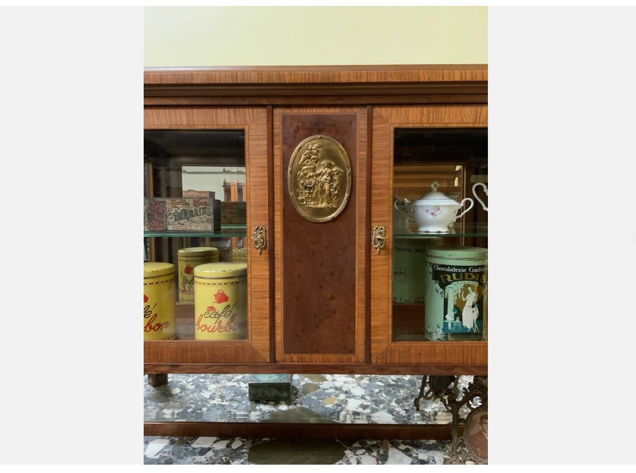 Antique Art Nouveau sideboard, display cabinet, sideboard - Bronze