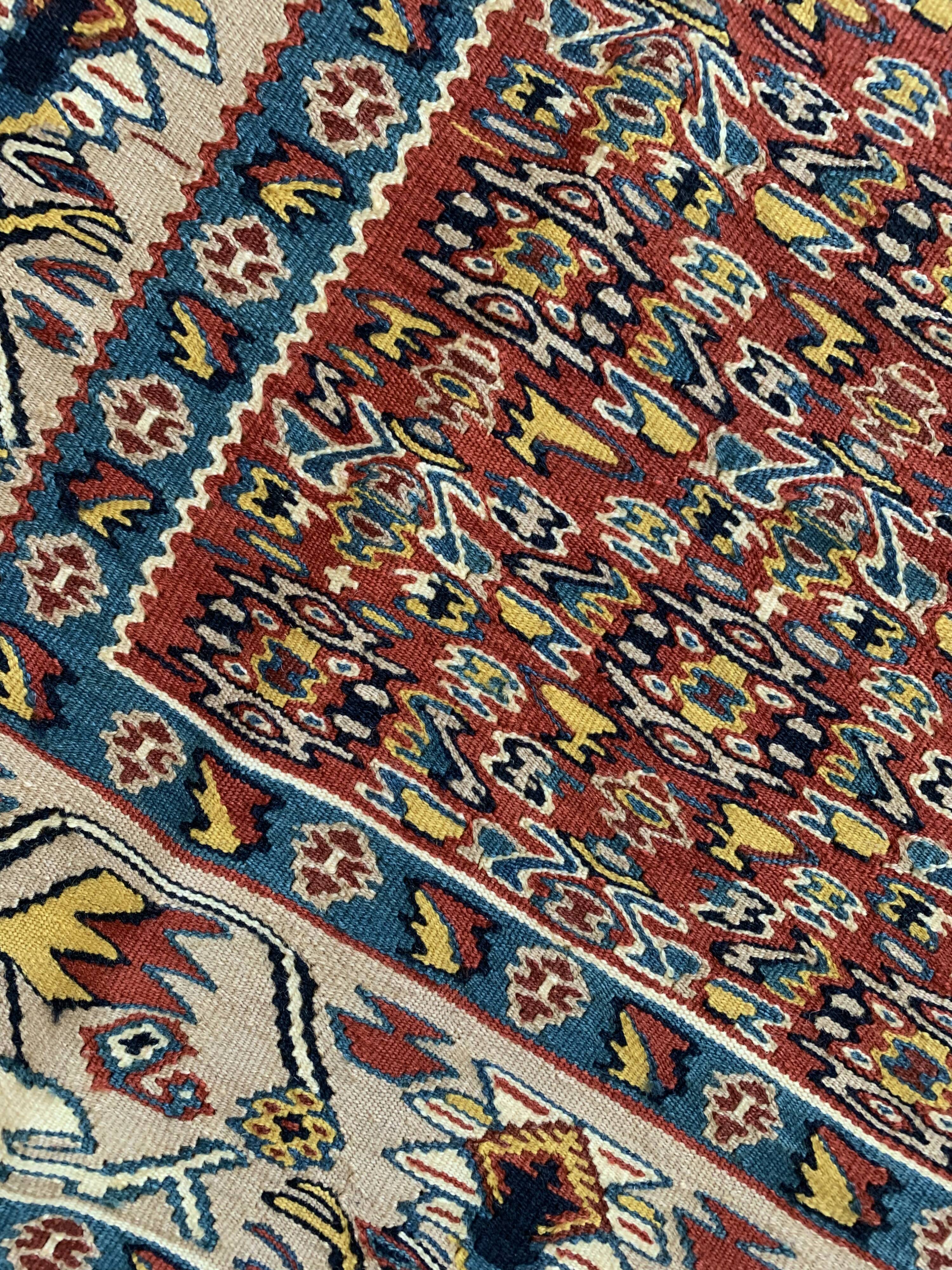 Pair Of New Persian Kilims Handwoven Kurdish Senneh Area Rugs- 115x166cm