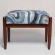 Mid-Century GFM Blue Linen Stool, Edmund Homa, Europe, 1960s