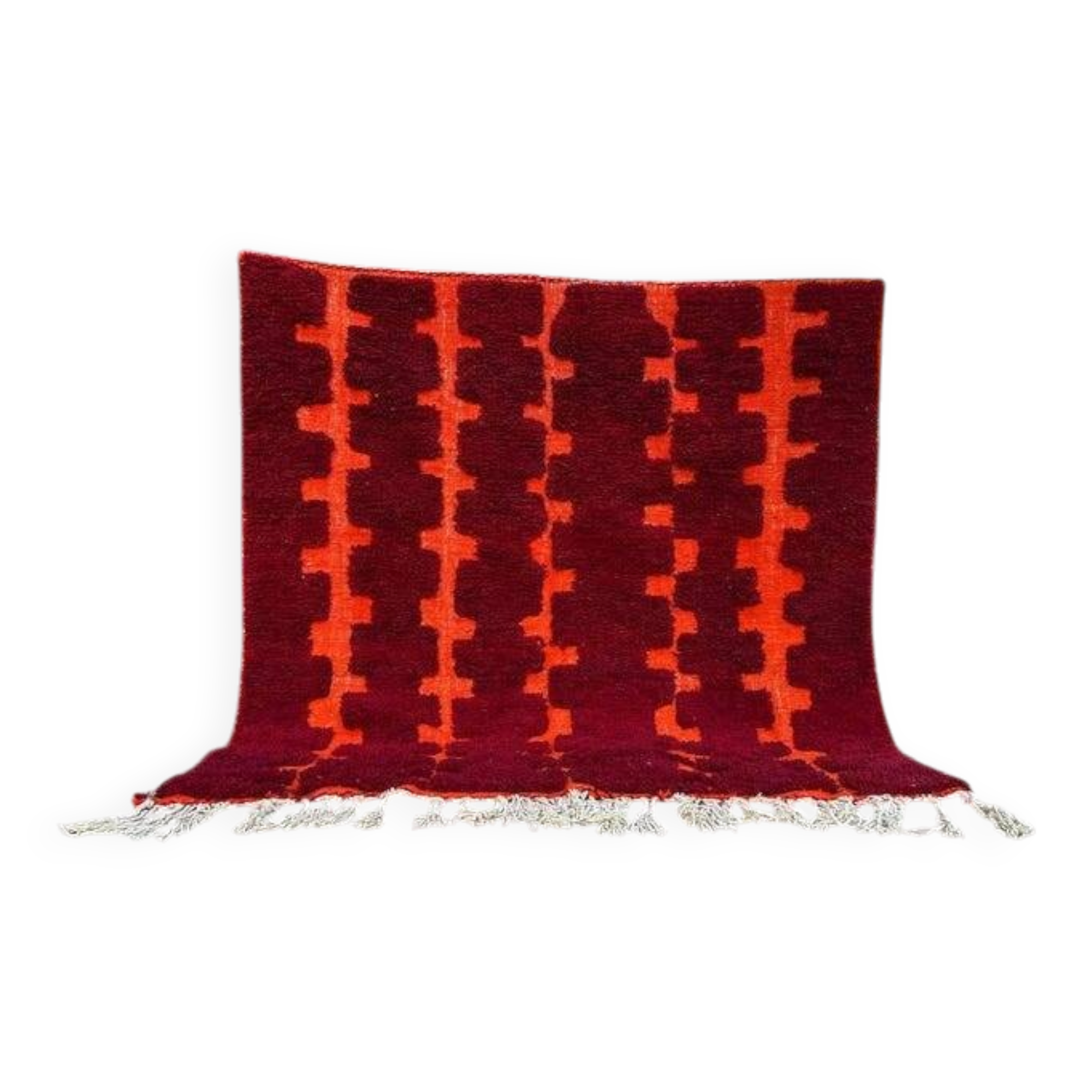 Moroccan Berber Beni Ourain Custom Red Rug 250/150cm