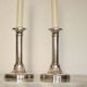 Pair of mid-century silver-plated metal candleholders