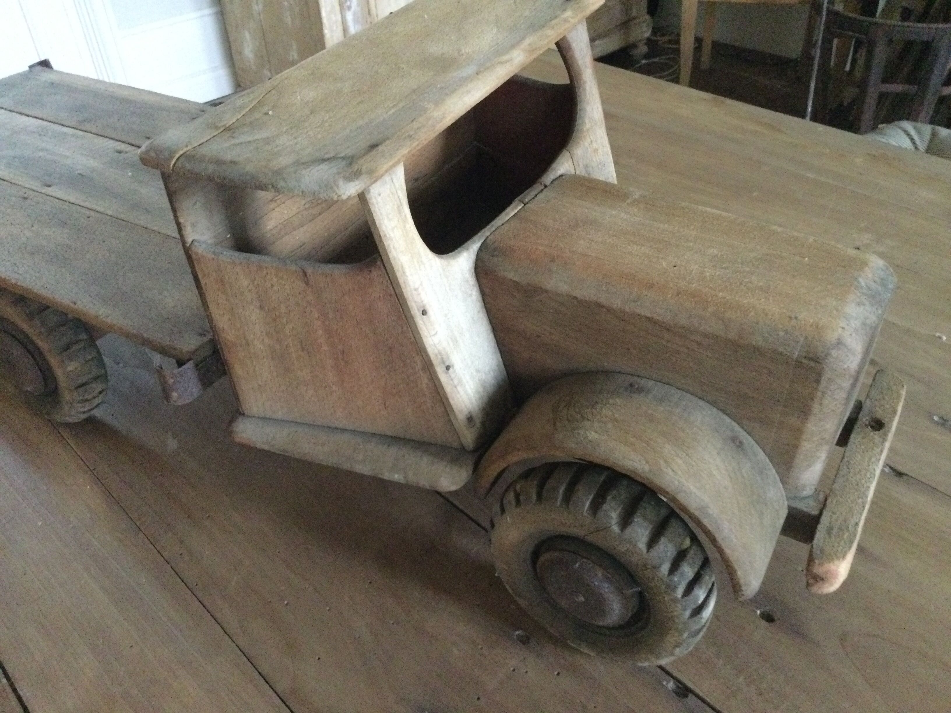 Antique oak transport truck