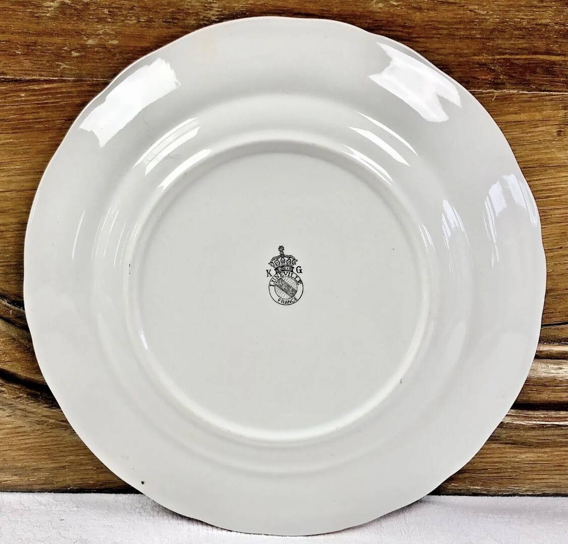 6 dessert plates 22.7 cm Lunéville street light model