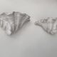 Pair of vintage shell wall lights, matte white plaster, France 1940