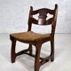 Set of 4 1950s chairs in oak with woven seats.