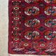 Bukhara rug with 12 panels in wool and burgundy silk, 88 x 54 cm.