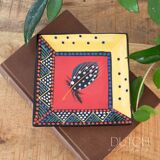 Hand Painted Decorative Dish, South African Pottery, By Nombulelo Mkiva