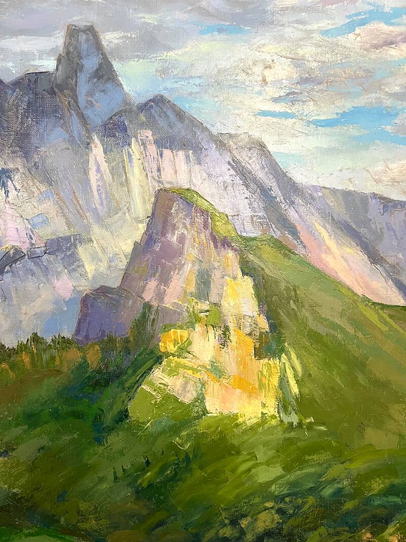 Tableau « Massif Alpin », Robert Barré, 1966, Huile sur toile