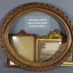 Mirror and old frame with keys gilded stucco wood 44,5x40 cm, leafing 28,5x23,5 cm