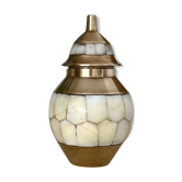 Mother-of-pearl and brass candy box