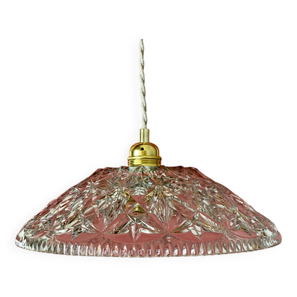 ANCIEN GLOBE ABAT-JOUR globe suspension art déco en Verre moulé Dépoli Givré EUR 24,00 - FR