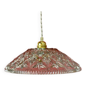 Vintage molded glass lampshade pendant light - tableware collection -