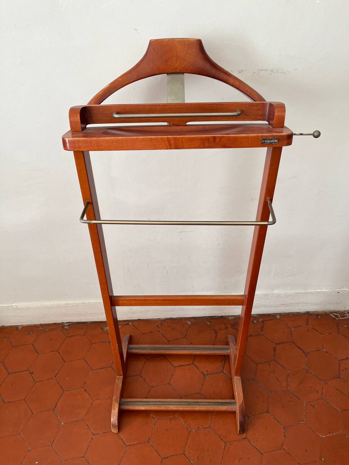 Fratelli REGUITTI mahogany valet with tie rack and trouser rack