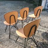 4 vintage faux leather chairs