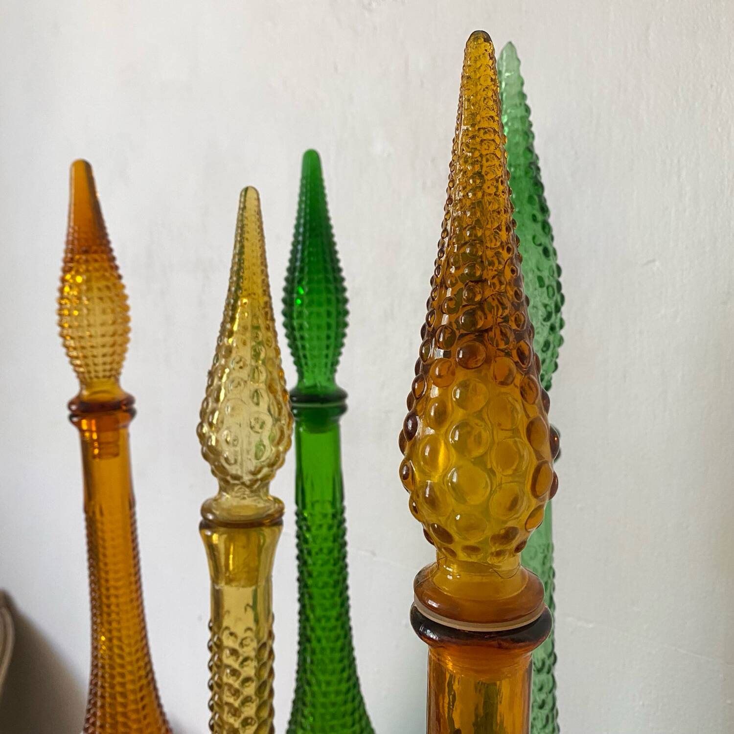 Carafe italienne Empoli pointes diamant 1970