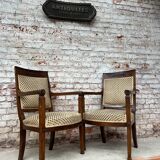 Pair of mahogany armchairs Empire XIXth century