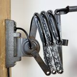 Grey Industrial Scissor Wall Lamp from Elektroinstala, 1960s