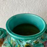 Spanish ceramic vase aquatic decoration