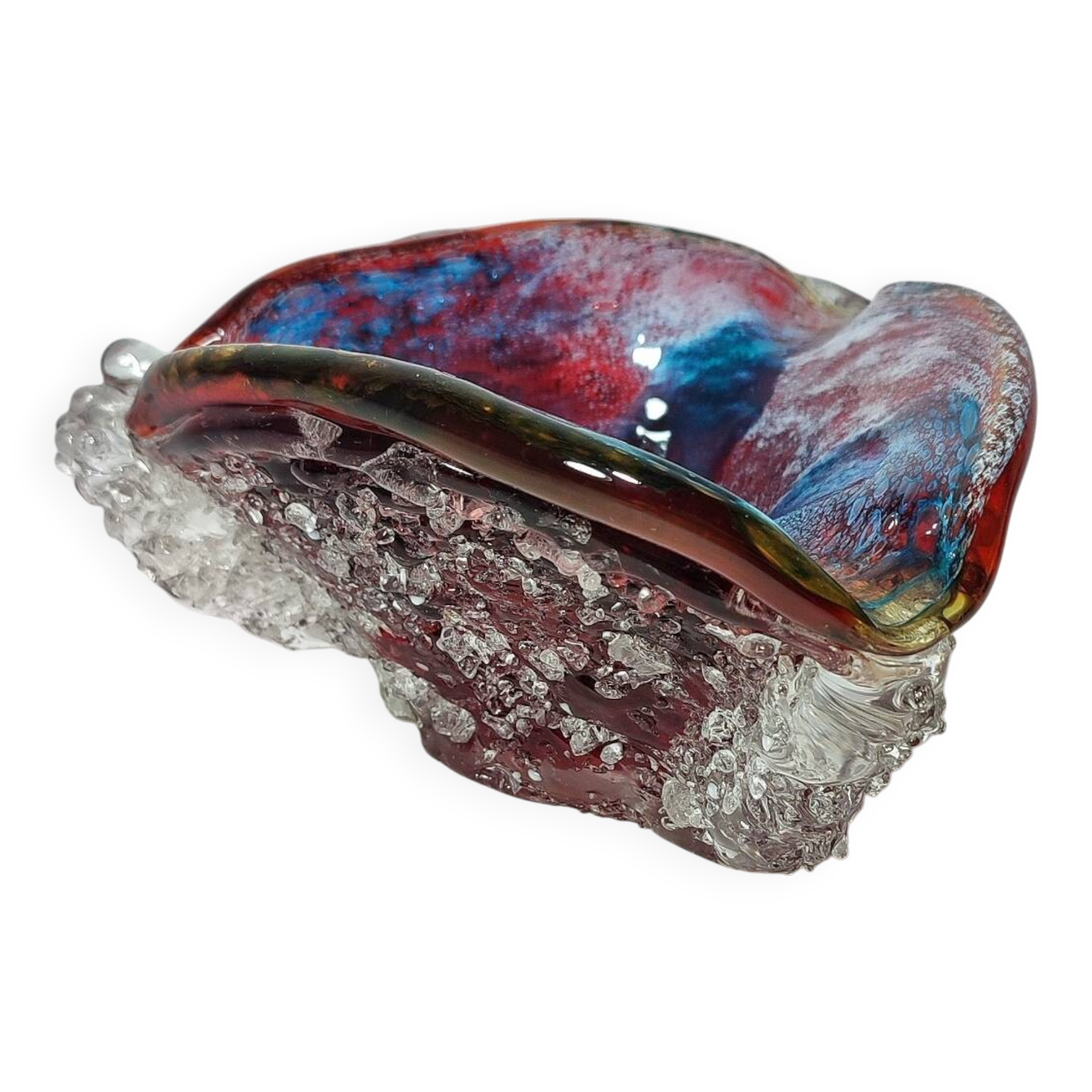 Cenicero de cristal de Murano. Italia, 1980s