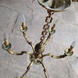 Lustre 6 branches en bronze style Louis XV