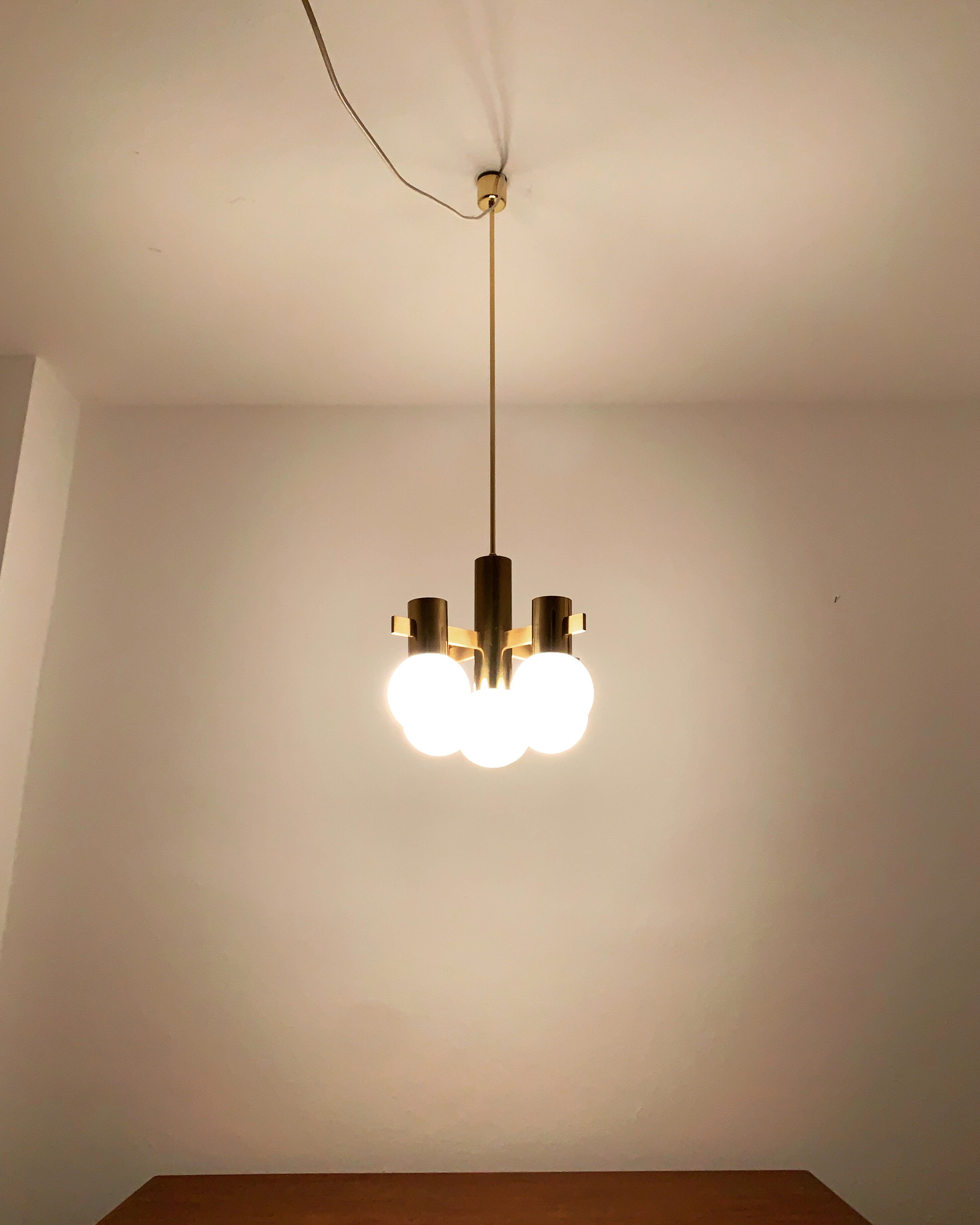 Swedish brass chandelier by Hans Agne Jakobsson