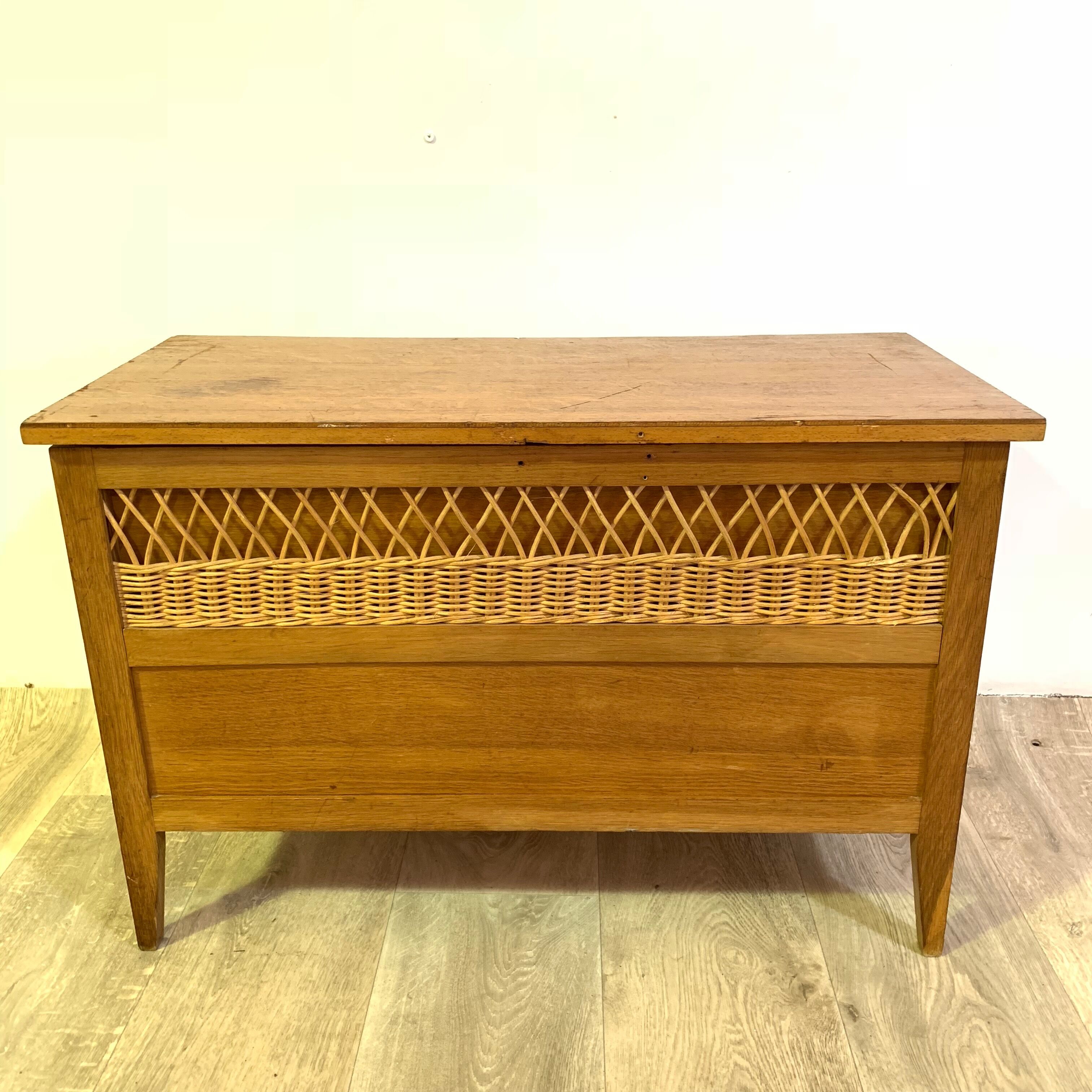 Vintage rattan toy box