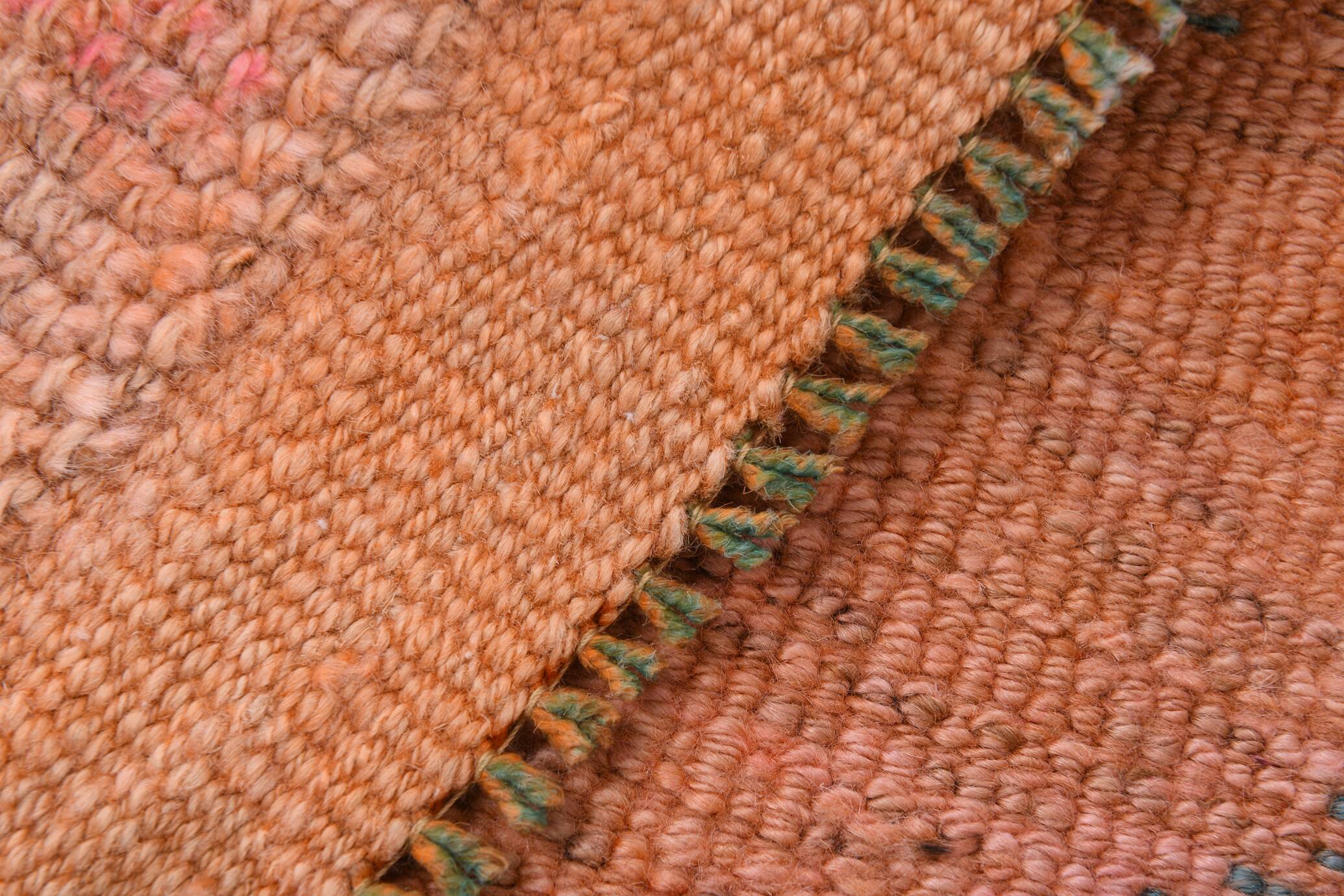 Peach & Pink Hallway Vintage Runner Rug, 84x310Cm