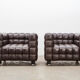 Josef Hoffman pair of Kubus lounge chairs for Wittmann Austria 1910/2011